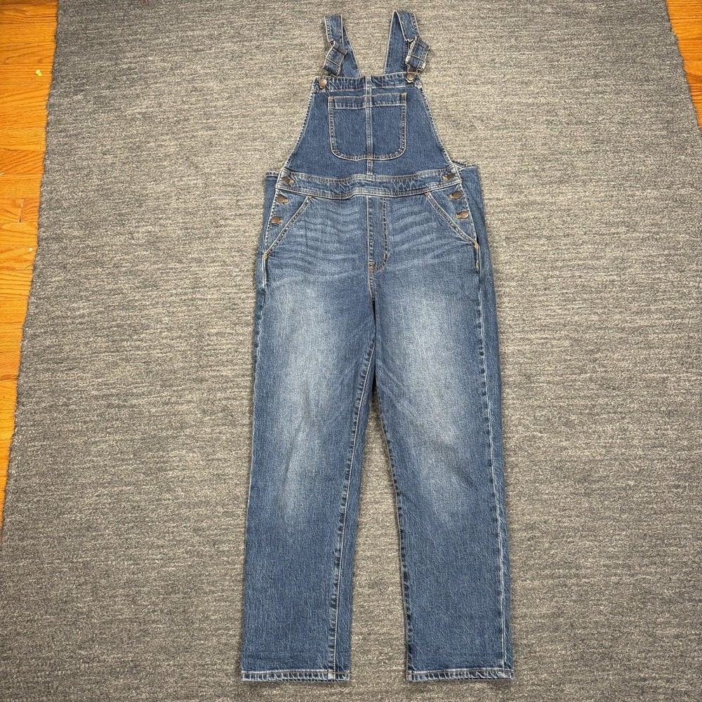 J Crew Overalls Women Medium Classic All Day Stretch Blue Garden Workwear Ankle